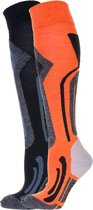 Falcon Blunt B Wintersportsokken - Maat 35-38 - Unisex - oranje/ grijs/ zwart