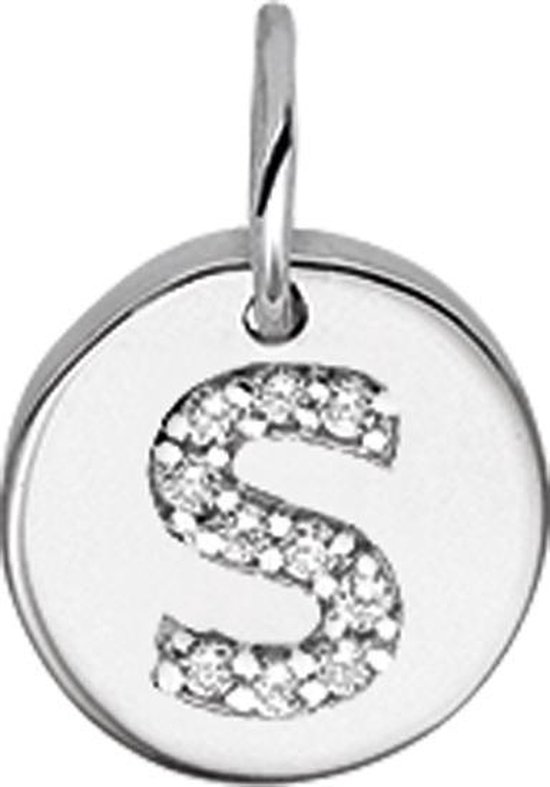 The Jewelry Collection Bedel Letter S Zirkonia - Zilver