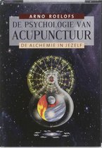 Boek 'De psychologie van acupunctuur' door Arno Roelofs. Met een afbeelding van een fles met yin/yang symbool.