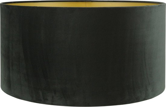 Milieuvriendelijk Wafel Veroveren Lampenkap Cilinder - San Remo zwart velours - 50x50x25cm | bol.com