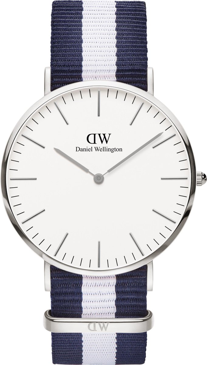 Daniel Wellington Classic Glasgow DW00100018 - Horloge - NATO - Blauw-Wit - Ø 40mm Blauw-Wit