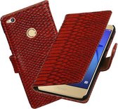 BestCases.nl Rood Slang booktype wallet cover hoesje voor Huawei P8 Lite 2017