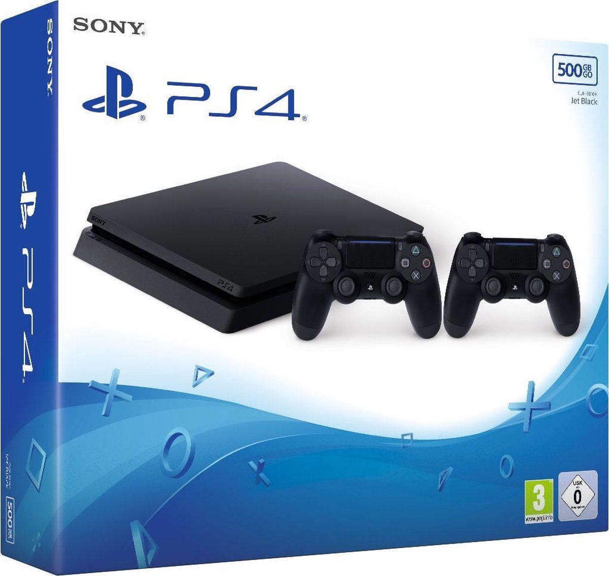 Sony PS4 500GB Slim + 2x DUALSHOCK 4 Zwart Wi-Fi