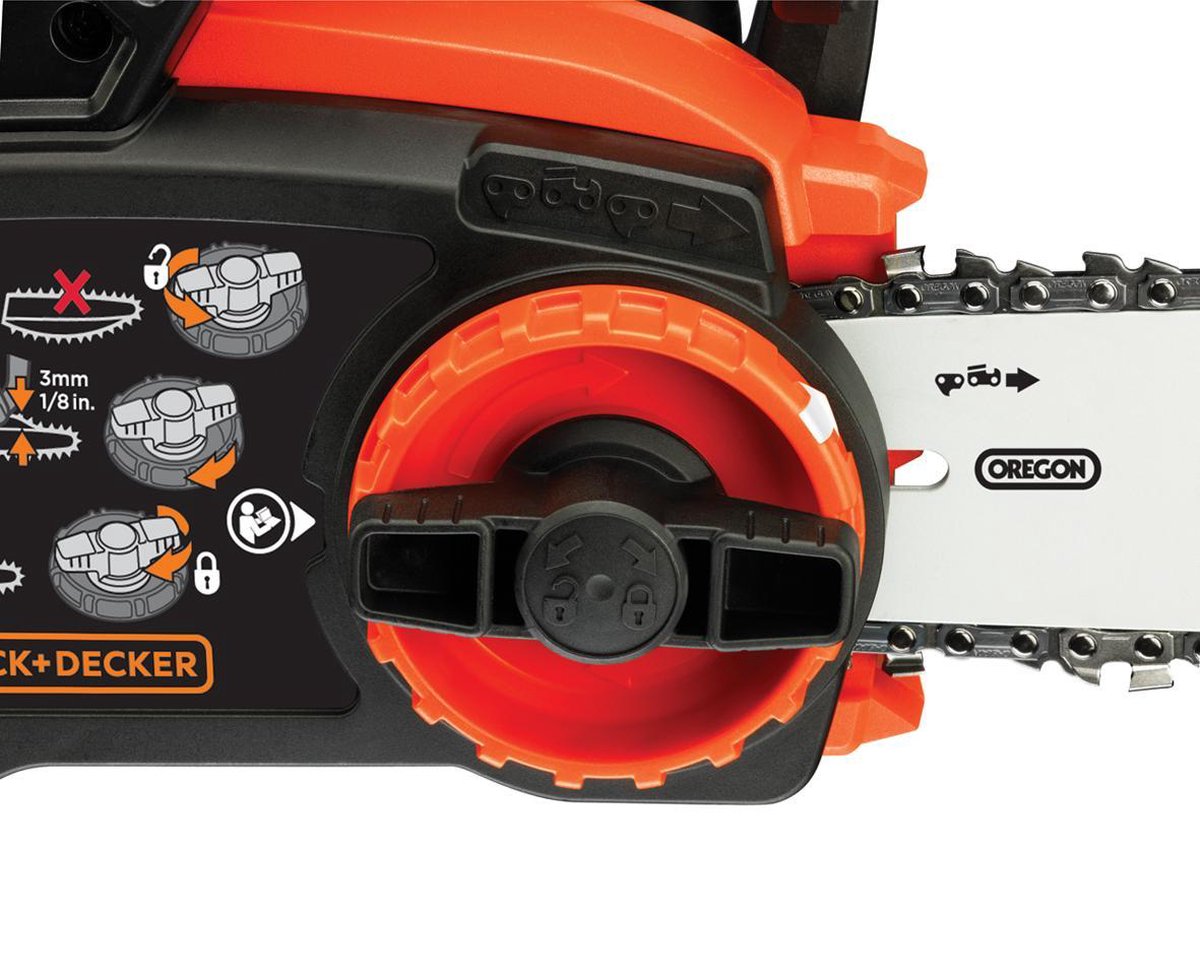 Black & Decker 36V Lichtgewicht Lithium compacte kettingzaag 36V. 2.0Ah. 30cm zwaard. kettingsnelheid 5m/s thumbnail 6