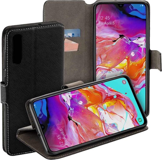 Pearlycase Luxe Y Wallet Bookcase Zwart Hoesje Geschikt voor Samsung Galaxy A70 / A70s