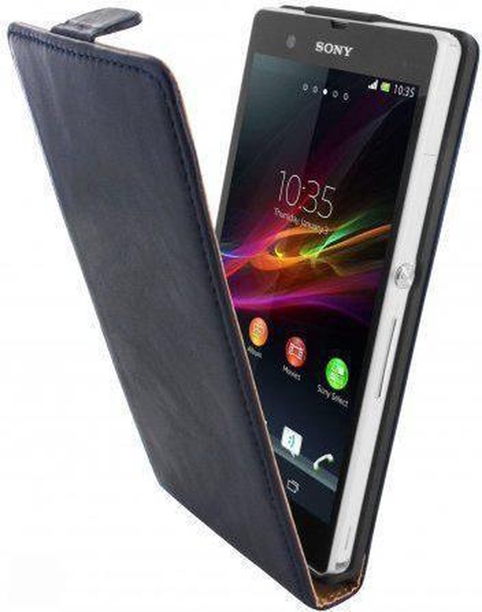 Mobiparts Vintage Flip Case Sony Xperia Z Navy Blue