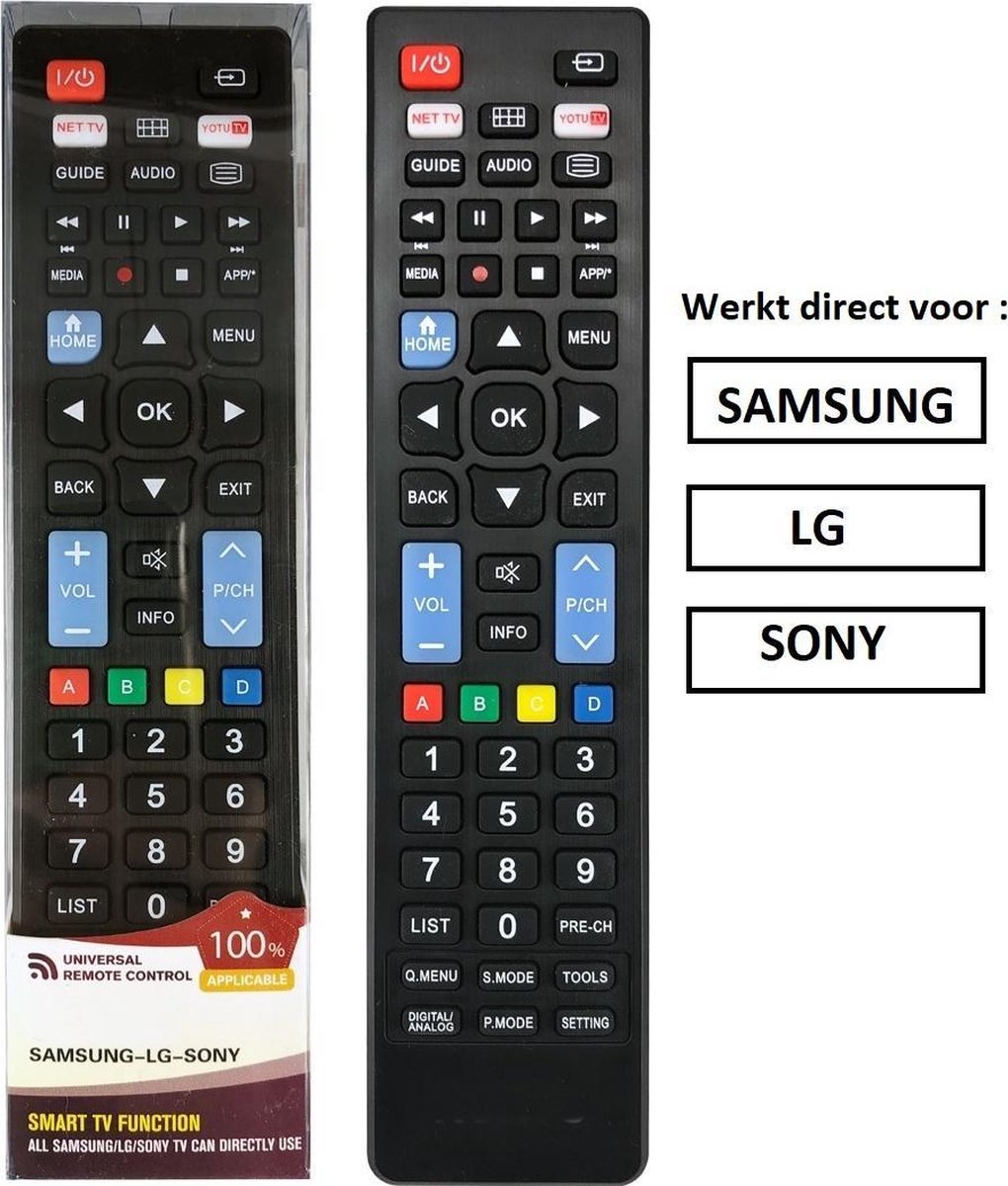 Universele afstandsbediening geschikt voor alle SAMSUNG | LG | SONY  tv's
