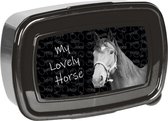Animal Pictures Lovely Horse - Lunchbox - 18,5 x 13 cm - Zwart