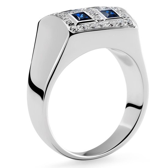 Orphelia RD-33153/55 - Bague - Or blanc 18 carats - Diamant 0.25 ct / Saphir 0.40 ct