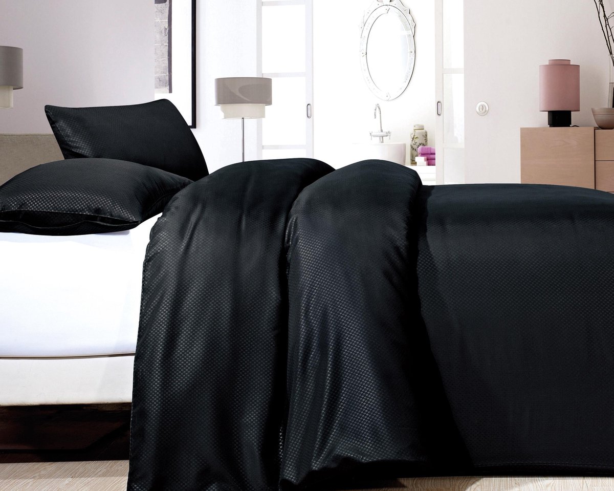 Sleeptime Zensation Satin Point - Dekbedovertrekset - Tweepersoons - 200x200/220 + 2 kussenslopen 60x70 cm - Zwart