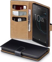 Sony Xperia L1 Bookcase hoesje - CaseBoutique -  Zwart - Kunstleer