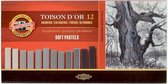 KOH-I-NOOR TOISON D'OR 8592 Artist's Soft Pastels - Grey (Pack of 12)