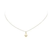 Glow ketting hanger rondje  met zirkonia - goud (14kt) -42+2 cm