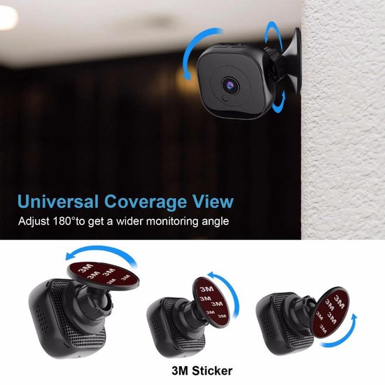 Mini Caméra WiFi 1080P Avec Vision Nocturne - Caméra Surveillance Intérieur/Extérieur, Grand Angle 120°, Batterie Longue Durée - 7