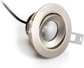 Premium dimbare Led inbouwspot / Kantelbaar / Rond / 5.5Watt / RVS-matte / 3000k