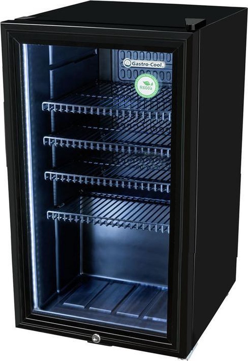 Gastro-Cool KW90 - Midi koelkast met glazen deur 88 Liter | bol.com