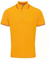 2 x Contrast Coolchecker® polo, Kleur Sunflower/ Red, Maat L  (2-stuks)