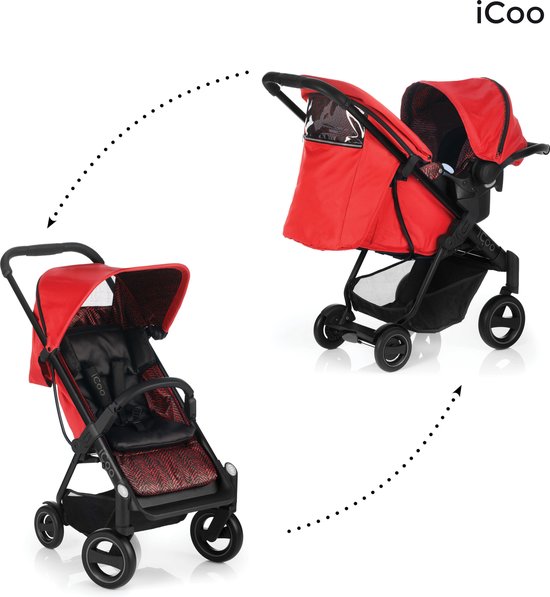 Product: iCoo Acrobat Shop'n Drive - Kinderwagen - Fishbone Red, van het merk iCoo