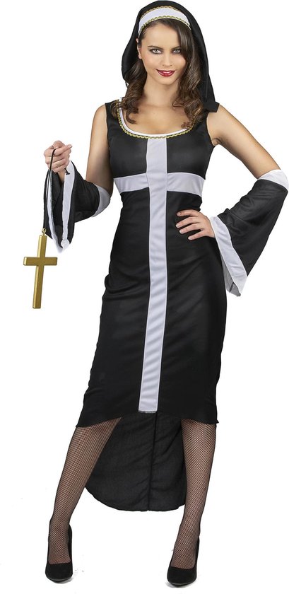 Vegaoo - Sexy wit kruis nonnenkostuum voor vrouwen