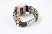 Bandje Leer Bruin Ibiza style geschikt voor Fitbit Versa (Versa 2, Versa Lite)