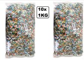 10x Confetti kantig bont 1 kg A-kwaliteit