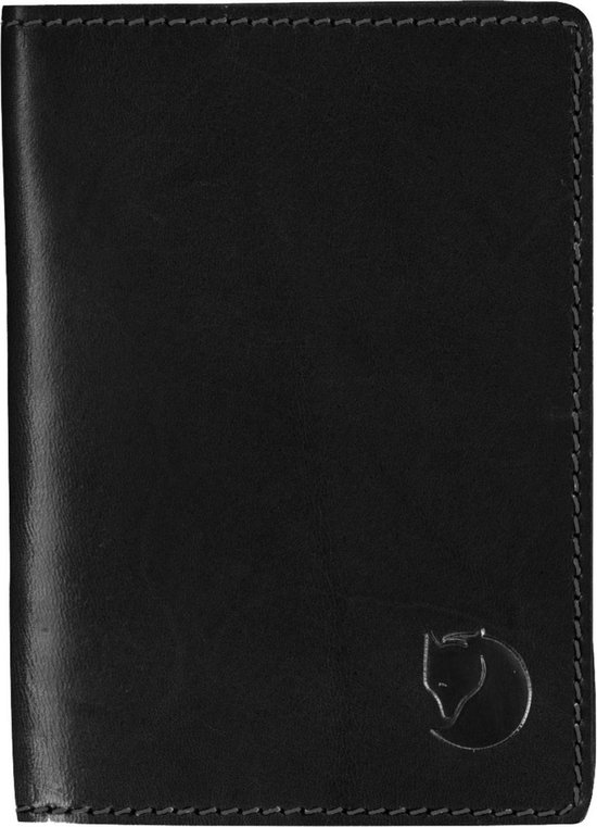 Fjallraven Leather Passport Cover Portemonnee Black