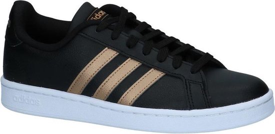 adidas Grand Court Sneakers Dames - Black/Gold - Maat 38 | bol.com