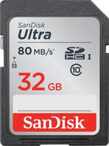 SanDisk Ultra SDHC Kaart 32GB - 80MB/s - Class10