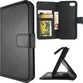 Litchi cover wallet case hoesje LG K8 zwart