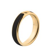 Melano Twisted Tracy resin ring - dames - goldplated + black resin - 5mm - maat 48