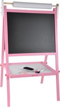 Bandits & Angels schoolbord Roze - 3 jaar - meisjes - krijtbord, whiteboard, magneetbord - papierrol en 10 accessoires - hout - roze en wit