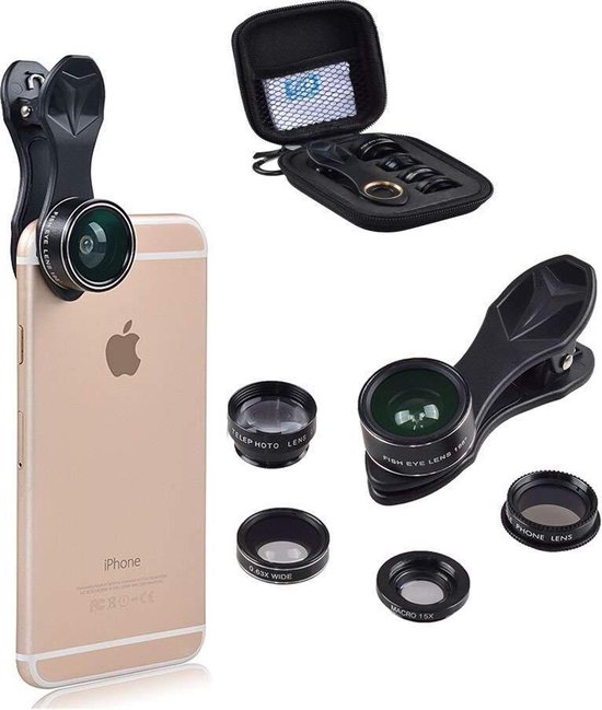 DrPhone APEXEL Series 5 in 1 HD Phone Camera Lens Kit Fisheye Lens