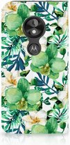 Motorola Moto E5 Play Uniek Standcase Hoesje Orchidee Groen