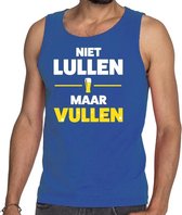 Niet Lullen maar Vullen tekst tanktop / mouwloos shirt blauw XL