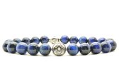 Beaddhism - Armband - Blauwe Tijger - Hana - Sterling Zilver - 8 mm - 23 cm