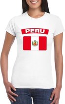 T-shirt met Peruaanse vlag wit dames XS