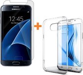 Housse en silicone TPU ultra mince pour Samsung Galaxy S7 avec écran gratuit Protéger le protecteur d'écran en verre trempé