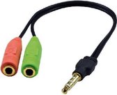 MCL CG-705 tussenstuk voor kabels 3.5mm 2x 3.5mm Zwart