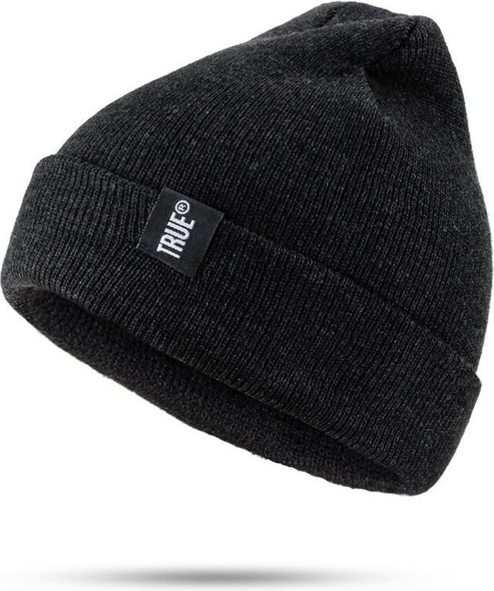 Katoenen Beanie True - Zwart - Outdoor Muts