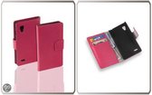 LELYCASE Book Case Flip Cover Wallet Cover LG Optimus L9 Pink
