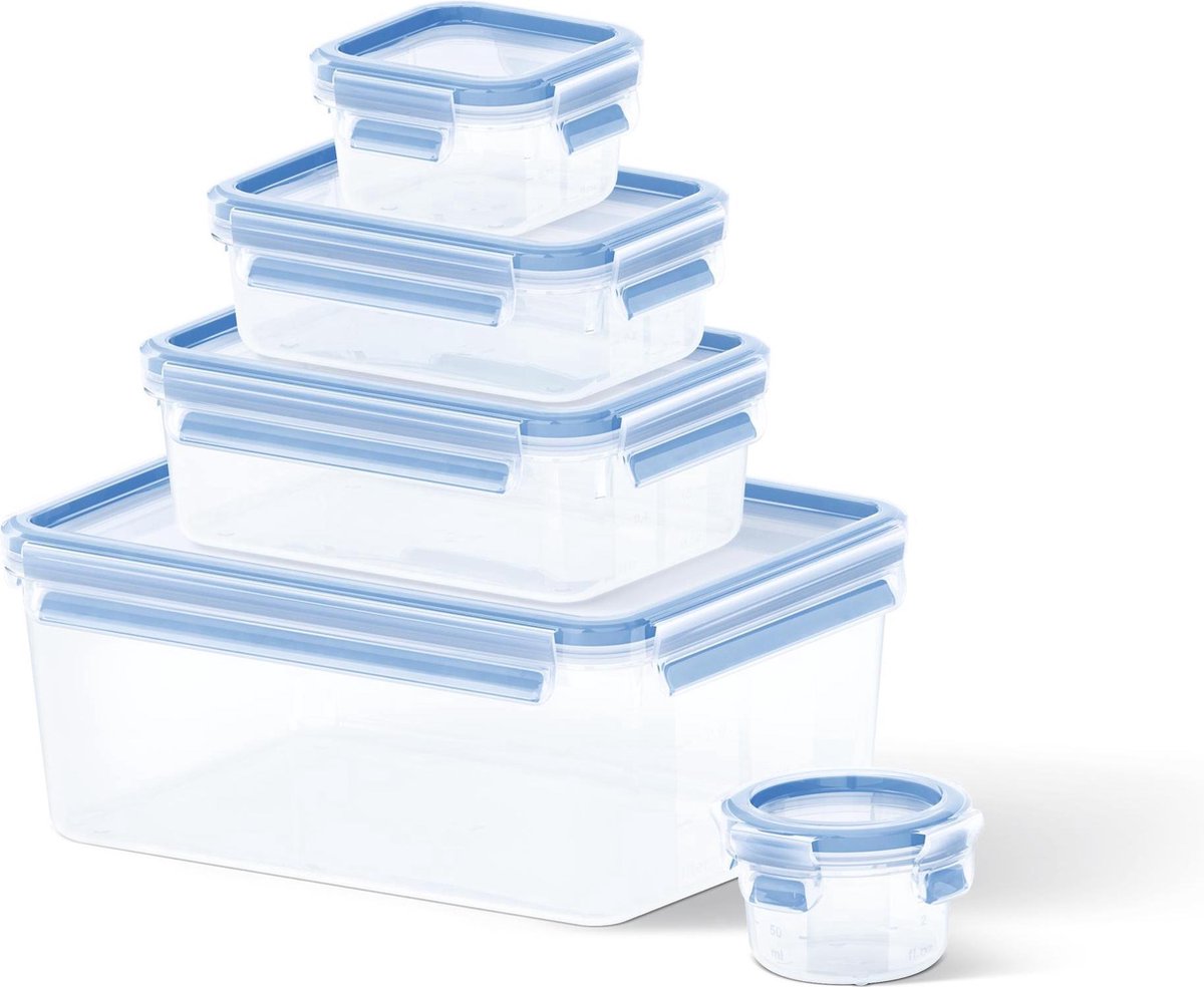Tefal Masterseal Vershouddozenset  -  0,15 + 0,25 + 0,55 + 1,0 + 3,7L - Lekvrij