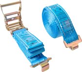 Spanband 50 mm 1,25 ton 1M Blauw met E-track Fitting