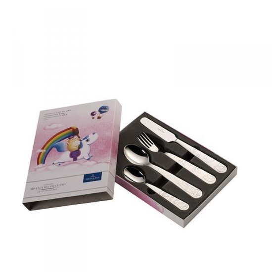 Kinderbestek 4-dlg Unicorn rvs/kl