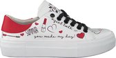 Braqeez 419212-541 Meisjes Lage Sneakers - Wit - Imitatieleer - Veters