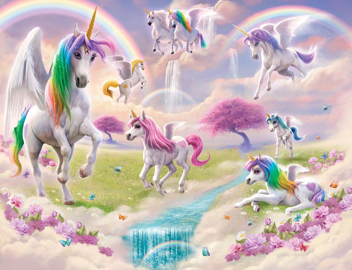 Walltastic Magical Unicorn Kinderbehang - Posterbehang Eenhoorns - 305 x 244 cm - walltastic