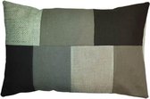 Toetie & Zo Handgemaakt Kussen Squares 7, bruin, grijs, patchwork, 60x40