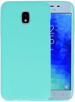 Bestcases Color Telefoonhoesje - Backcover Hoesje - Siliconen Case Back Cover voor Samsung Galaxy J3 (2018) - Turquoise