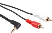 AUDIO-kabel 1 JACK 3,5 mm 2RCA Male Hoogwaardige 3,5 mm-haakse mini-jackkabel MCTV-824