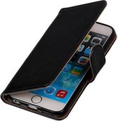 Zakelijke Book Case Telefoonhoesje Geschikt voor de iPhone 6 Plus - Portemonnee Hoesje - Pasjeshouder Wallet Case - Zwart