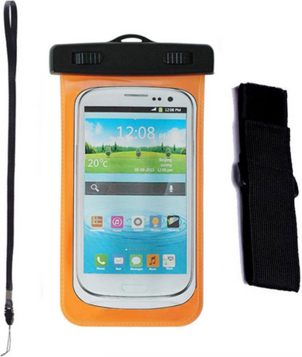 Waterproof bag hoes etui Oranje voor telefoon voor iPhone, Samsung Galaxy, LG, HTC etc